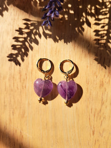 Aretes Corazón Amatista
