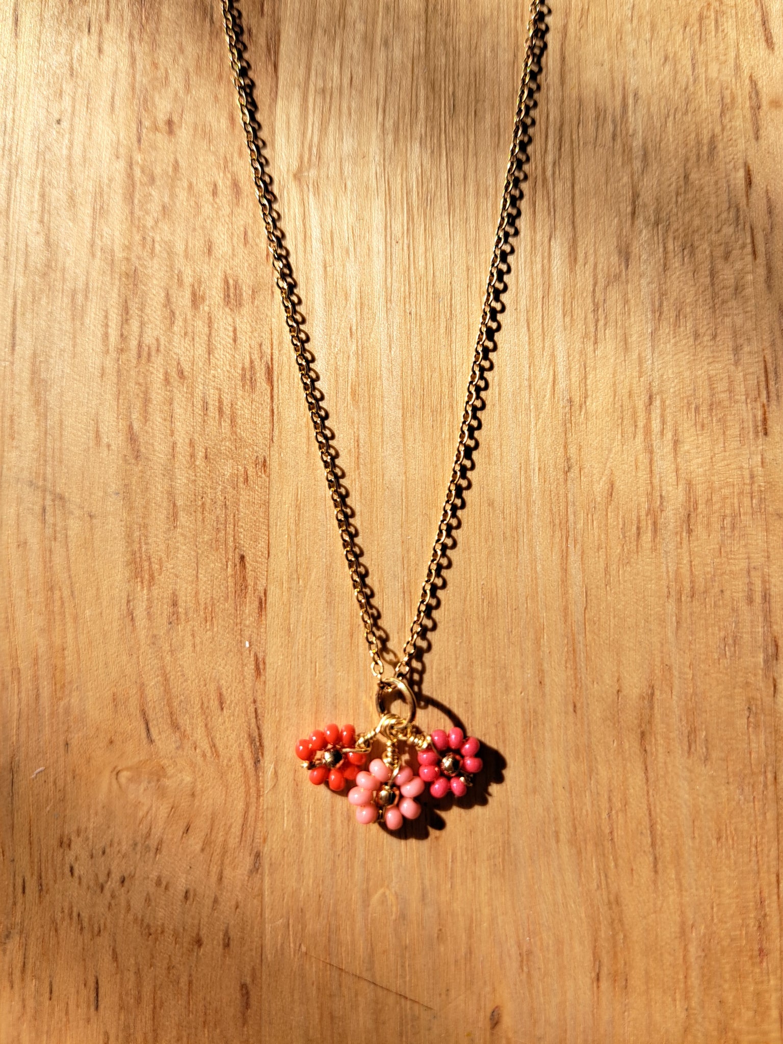 Collar Mini Flores Coral