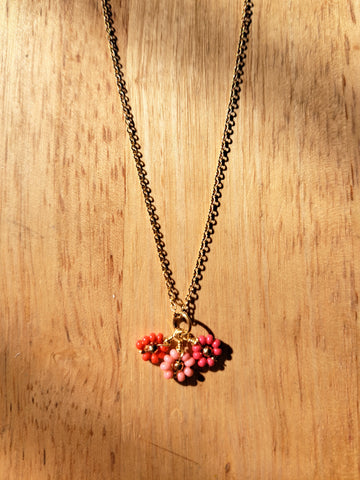 Collar Mini Flores Coral