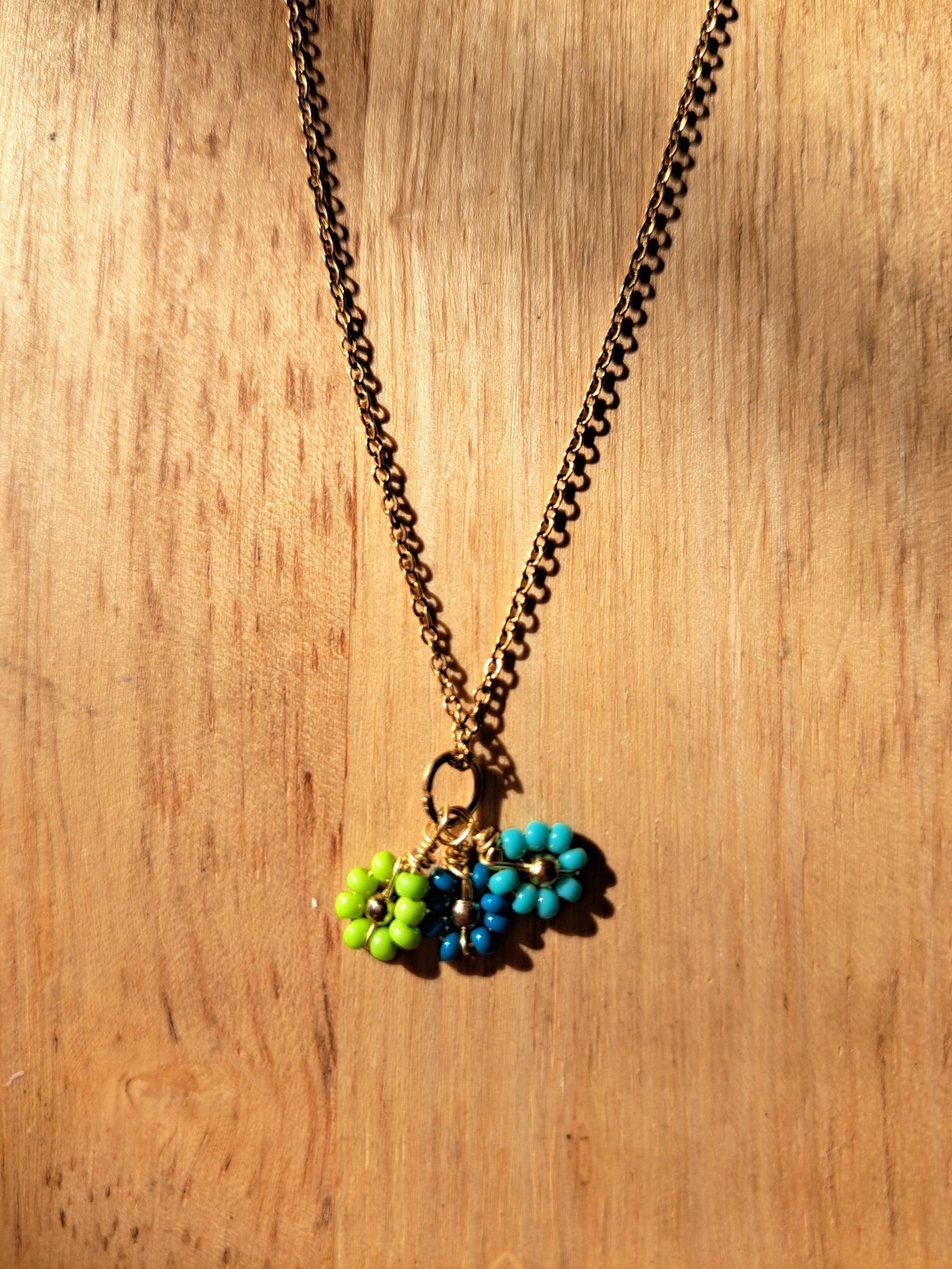 Collar Mini Flores Azul