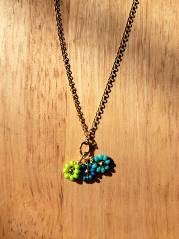 Collar Mini Flores Azul