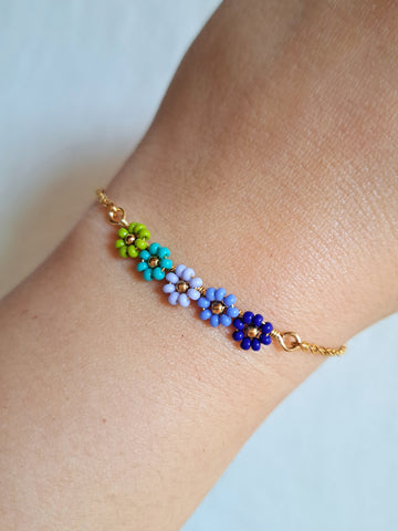 Pulsera Flores Azules