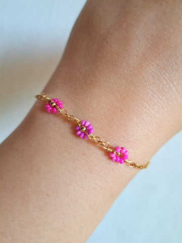 Pulsera 3 Flores Moradas