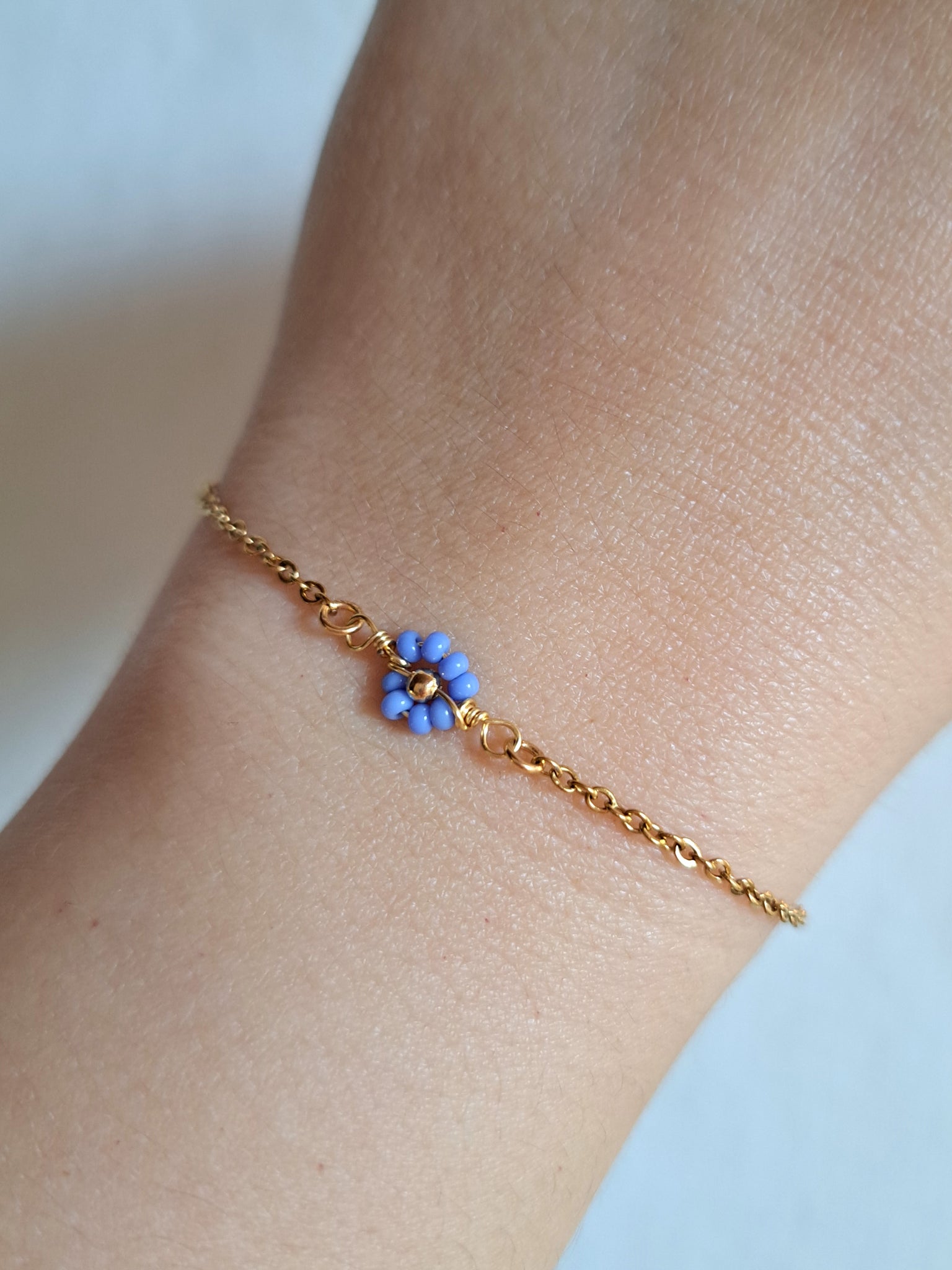 Pulsera Mini Flor Azul