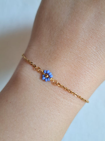 Pulsera Mini Flor Azul