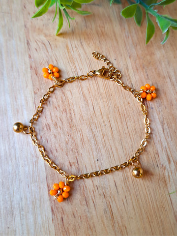 Pulsera Flores Naranjas