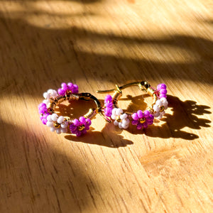 Arracadas Flores Moradas