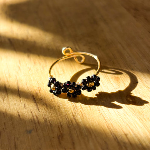Anillo Flores Negras