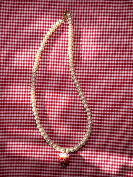 Collar Perlas Gatito de la Suerte