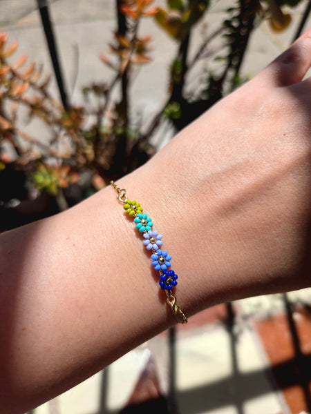 Pulsera Flores Azules