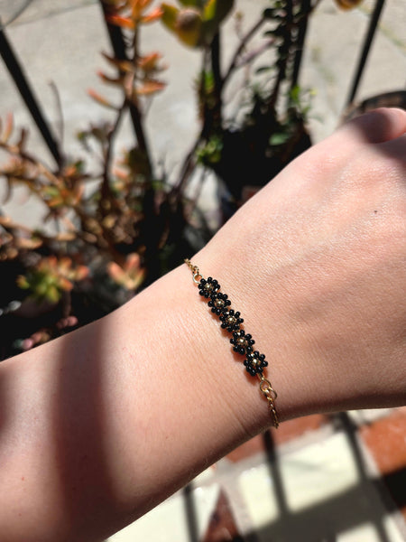 Pulsera Flores Negras